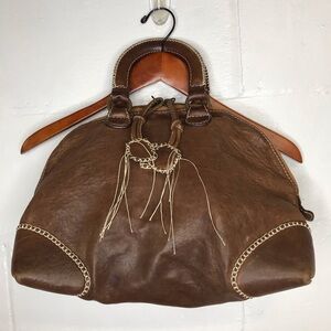 Sissi Rossi Italy Brown Leather Handbag Satchel Purse